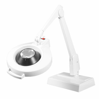 Dazor Circline Desk Base 28-Inch LED Magnifier- 16D 5x- White