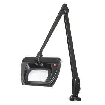Dazor Stretchview 42-Inch Clamp Base LED Magnifier 5D 2.25x- Black