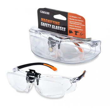 Carson Magnifying Safety Glasses- 2.5 Diopter + 1.5x