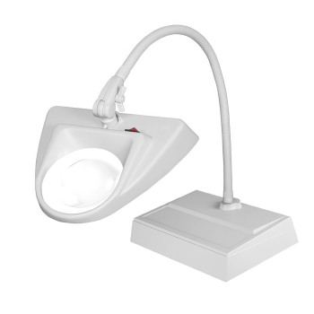 Dazor 30-Inch Hi-Lighting Desk Base LED Magnifier 3D 1.75x- Grey