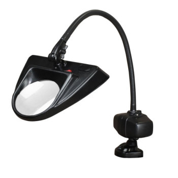 Dazor 30-Inch Hi-Lighting Clamp Base LED Magnifier 5D 2.25X - Black