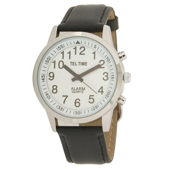 Mens Touch Talking Watch- Large Face- Leather Band- English