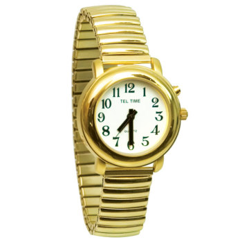 Ladies Gold-Tone One Button Talking Watch