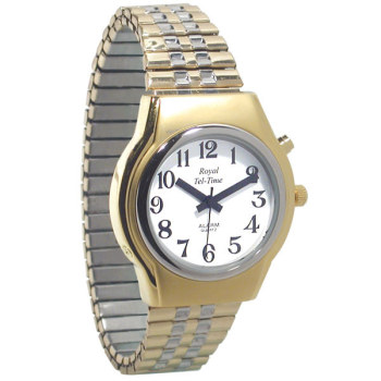 Mens Royal Tel-Time One Button Talking Watch with Expansion Band