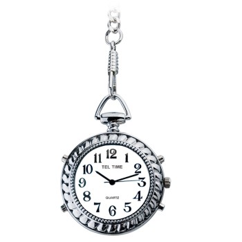 Tel-Time Low Vision Talking Chrome Pocket Watch
