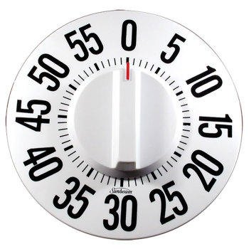Tactile Low Vision Timer-White Dial, Black Numbers