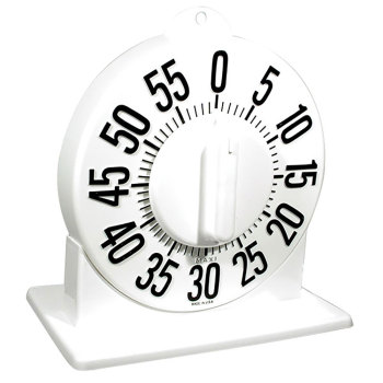 Tactile Low Vision Timer With Stand - Black with White Numbers