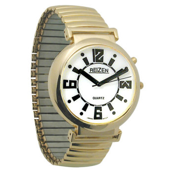 REIZEN Low Vision Watch White Face - Exp. Band