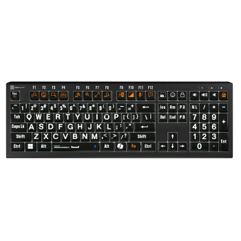 Windows Accessibility - White on Black ASTRA2 Backlit Keyboard - Windows