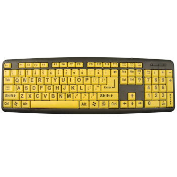 XLSee Large Print Keyboard- Black on Yellow