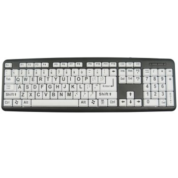XLSee Large Print Keyboard- Black on White