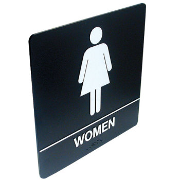 Tactile Braille Signs - Women; Bathroom