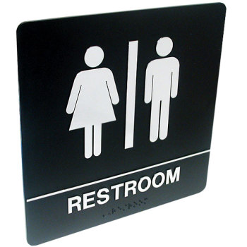 Tactile Braille Signs - Rest Room; Unisex