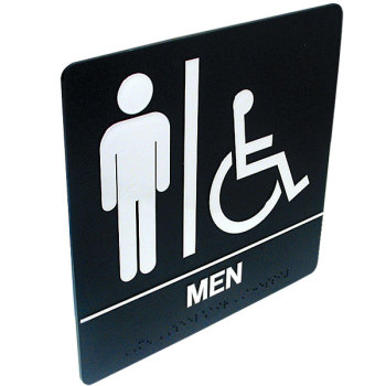 Tactile Braille Signs - Men; Handicap