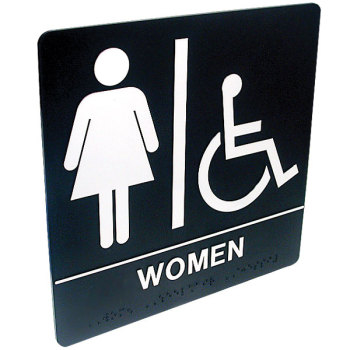 Tactile Braille Signs - Women; Handicap