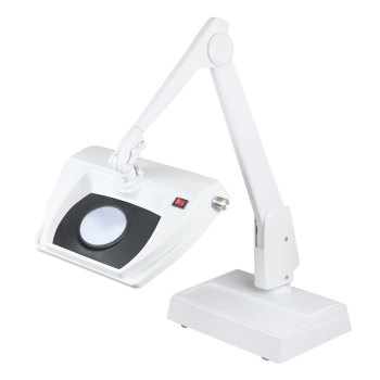 Dazor Stretchview 28-Inch Desk Base LED Magnifier- 16D 5x- White