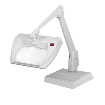 Dazor Stretchview 28-Inch Desk Base LED Magnifier 3D 1.75x- White