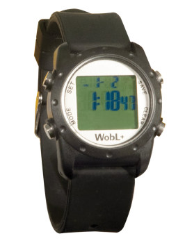 WobL+ 9-Alarm Vibrating Waterproof Reminder Watch- Black