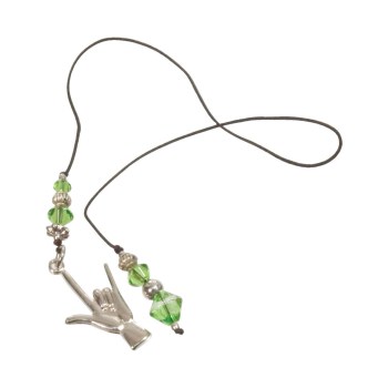 Sign Language Bookmark- ILY Hand Charm- Green Sign Language Bookmark- ILY Hand Charm- Green