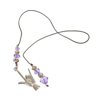 Sign Language Bookmark- ILY Hand Charm- Purple Sign Language Bookmark- ILY Hand Charm- Purple