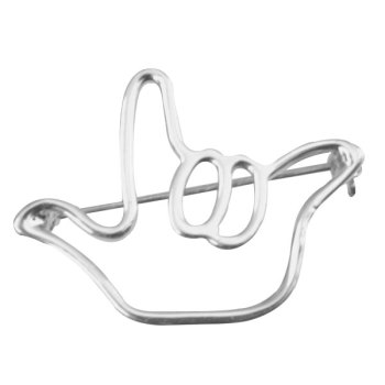 Outline I LOVE YOU Pin- Silver Outline I LOVE YOU Pin- Silver