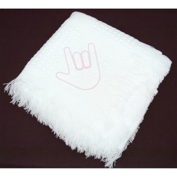 Babys White Blanket with ILY Pink Hand 36 X 36 Babys White Blanket with ILY Pink Hand 36 X 36