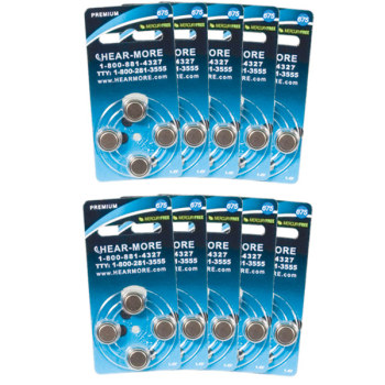 HearMore Hearing Aid Batteries- Size 675- Ctn-40