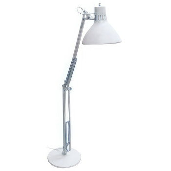 LS Task Lamp-45in Arm with Weighted Base-White