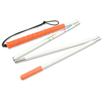 Ambutech HiLites Orange 4-Sec 50-in Aluminum Folding Cane-Pencil Tip