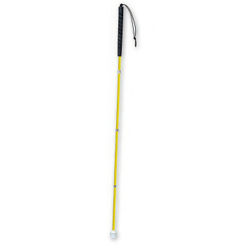 Yellow Aluminum 5-Section Folding Cane- Marshmallow Roller- 58in
