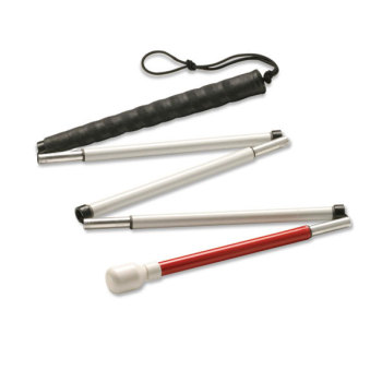 Ambutech Graphite 5-Section Folding Cane- Marshmallow Hook Tip- 54-in.