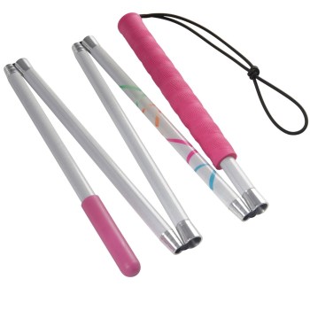 Ambutech HiLites Pink 5-Sec 56-in Aluminum Folding Cane-Pencil Tip