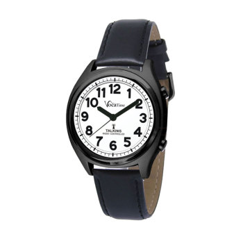 VocaTime Atomic Talking Watch- Black Case with Leather Band