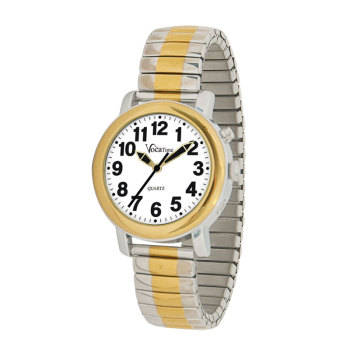VocaTime Womens BI-COLOR Talking Watch- Stainless Steel Expansion