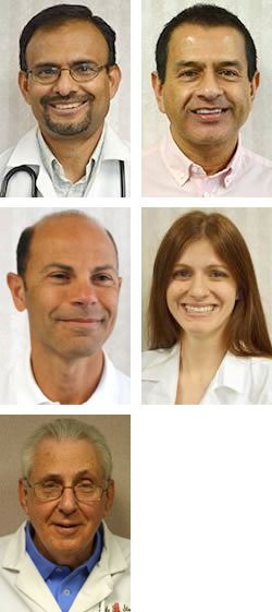 Photos of Dr. Abdul Bahrainwala, Dr. Amrish Patel, Dr. Mohamad Tawila, Dr. Krista Todorich, Dr. Dale Stone