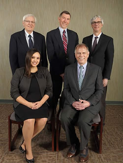 Group photo of Dr. Terry Graves, Dr. John Basich, Dr. Walter Brummund, Dr. James Cranbrg, Dr. Mary Burnett