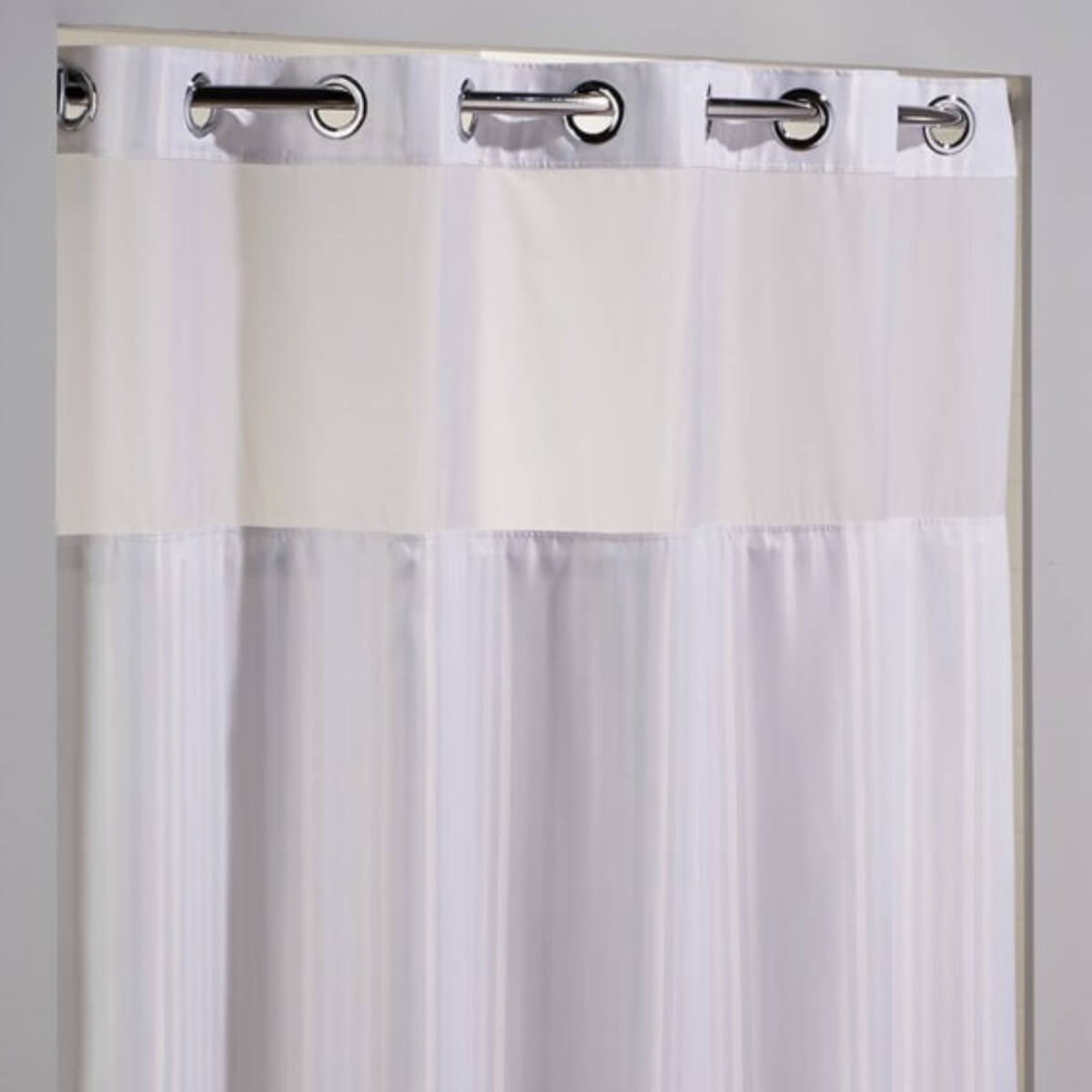 Mold-Resistant Spa Shower Curtain with Snap-Off Liner