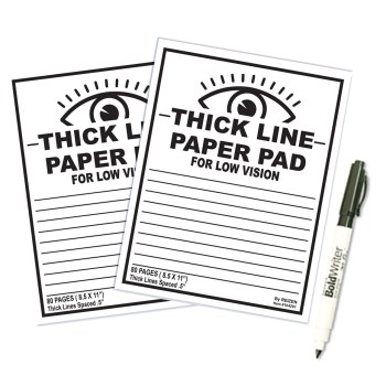 Thick Line Paper Notebooks for Low Vision- Set of 2 Thick Line Paper Notebooks for Low Vision- Set of 2