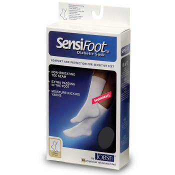 Jobst Black Sensifoot Diabetic Crew Socks for Men and Women - Small Jobst Black Sensifoot Diabetic Crew Socks for Men and Women - Small