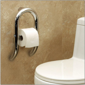 Invisia Toilet Roll Holder with Support Rail- Chrome
