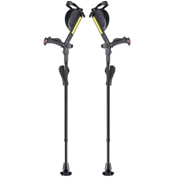 Ergobaum Ergonomic Forearm Crutches- Adult- Black