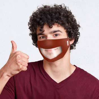 Red Teens Face Mask with Clear Window Red Teens Face Mask with Clear Window