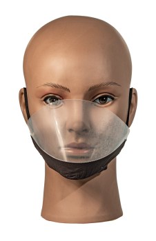 Transparent Facemask with Anti-fog- BLACK