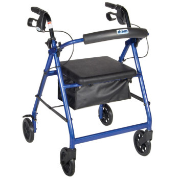 Aluminum Rollator - Blue, 4 Wheel, 6 inch Casters w Loop Lock Aluminum Rollator - Blue, 4 Wheel, 6 inch Casters w Loop Lock