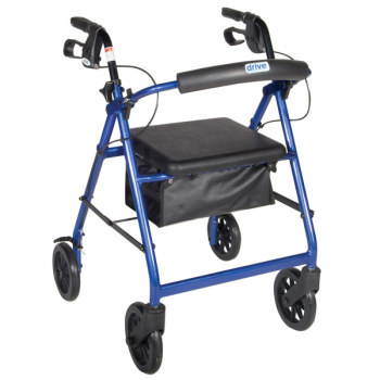 Aluminum Rollator - Blue, 4 Wheel,7.5 inch Casters w Loop Lock