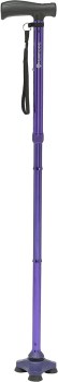 HurryCane Freedom Edition Folding Standing All Terrain Cane- Purple