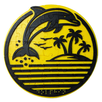 Dolphin Tactile Jigsaw Puzzle (Yellow/Black)