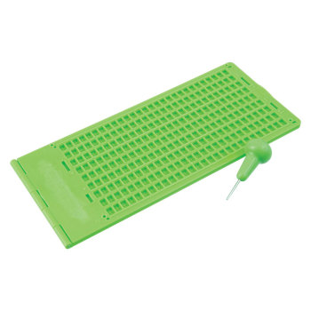Braille Slate and Stylus Kit 9 Lines x 30 Cells- Green Plastic