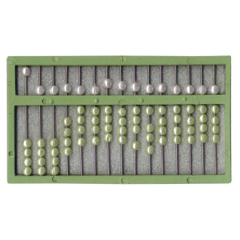 Reizen Abacus For The Blind - Green Frame - Green and White Beads Reizen Abacus For The Blind - Green Frame - Green and White Beads