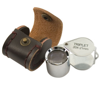 20x 21mm Folding Jeweler Loupe- Silver Chrome 20x 21mm Folding Jeweler Loupe- Silver Chrome